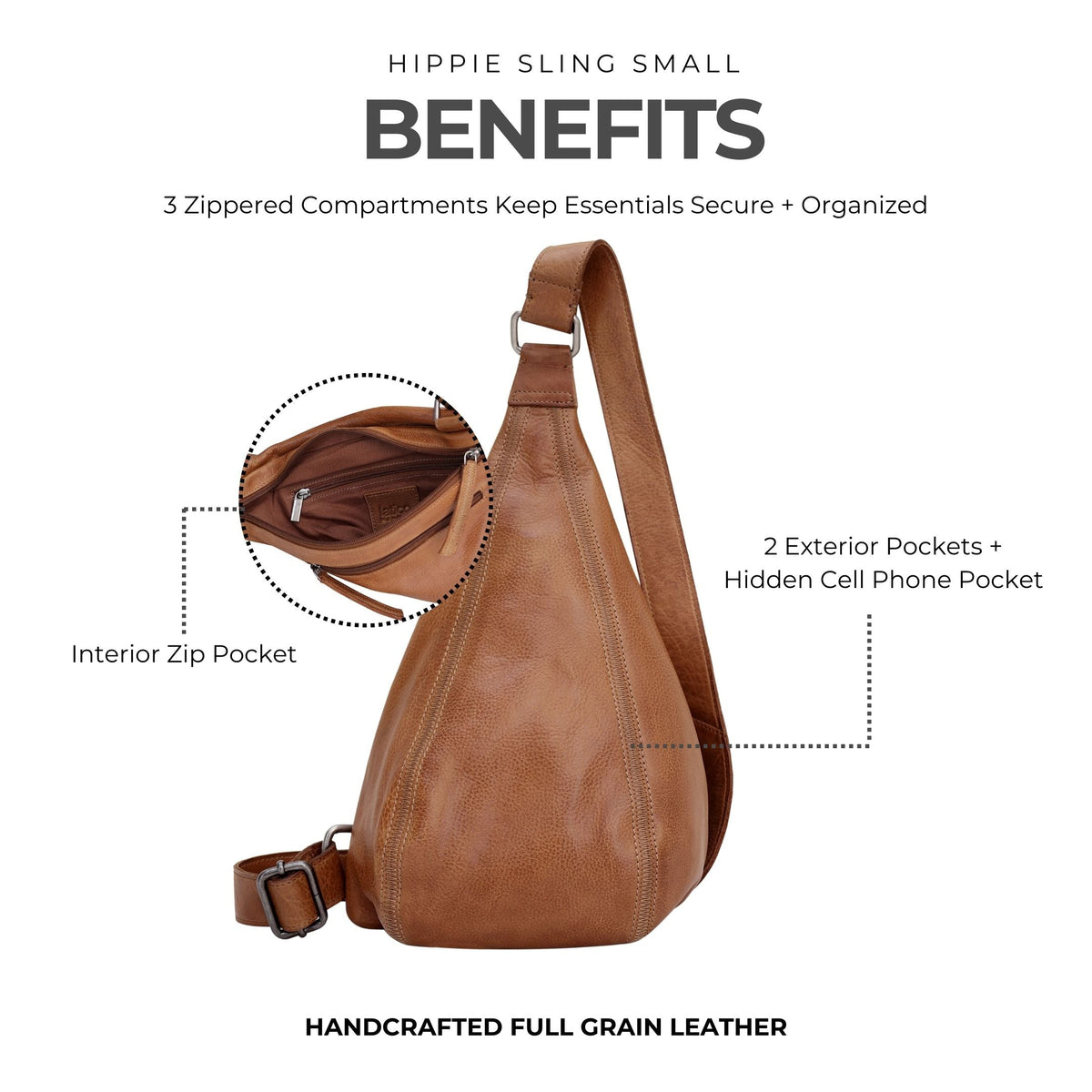 Hippie Leather Sling Bag (Sm) - Image 5