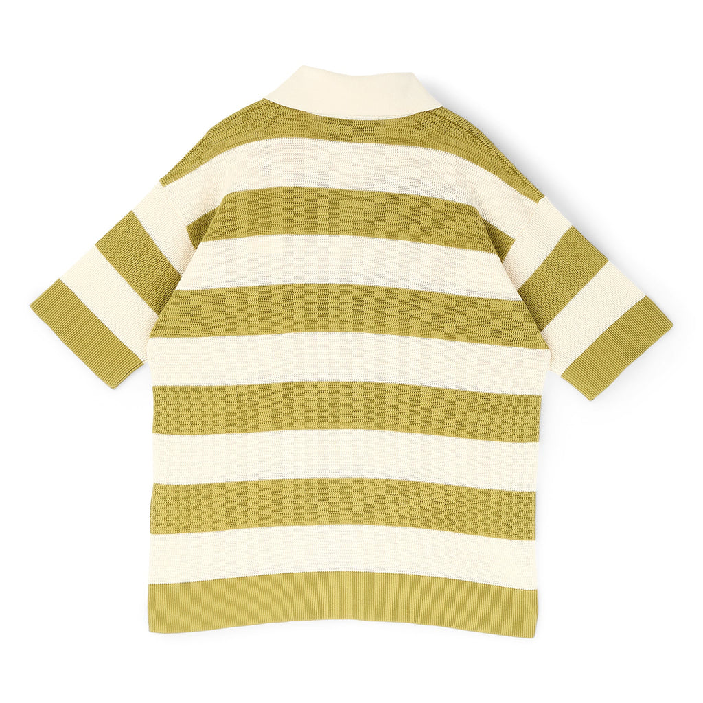 AMI Paris Short Sleeves Polo With AMI De Couer Patch (Blanc creme/Matcha) - Image 2