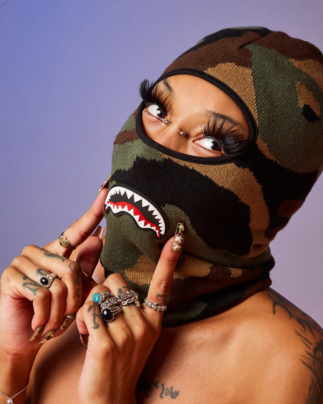 Camo Shark Ski Mask - Image 2