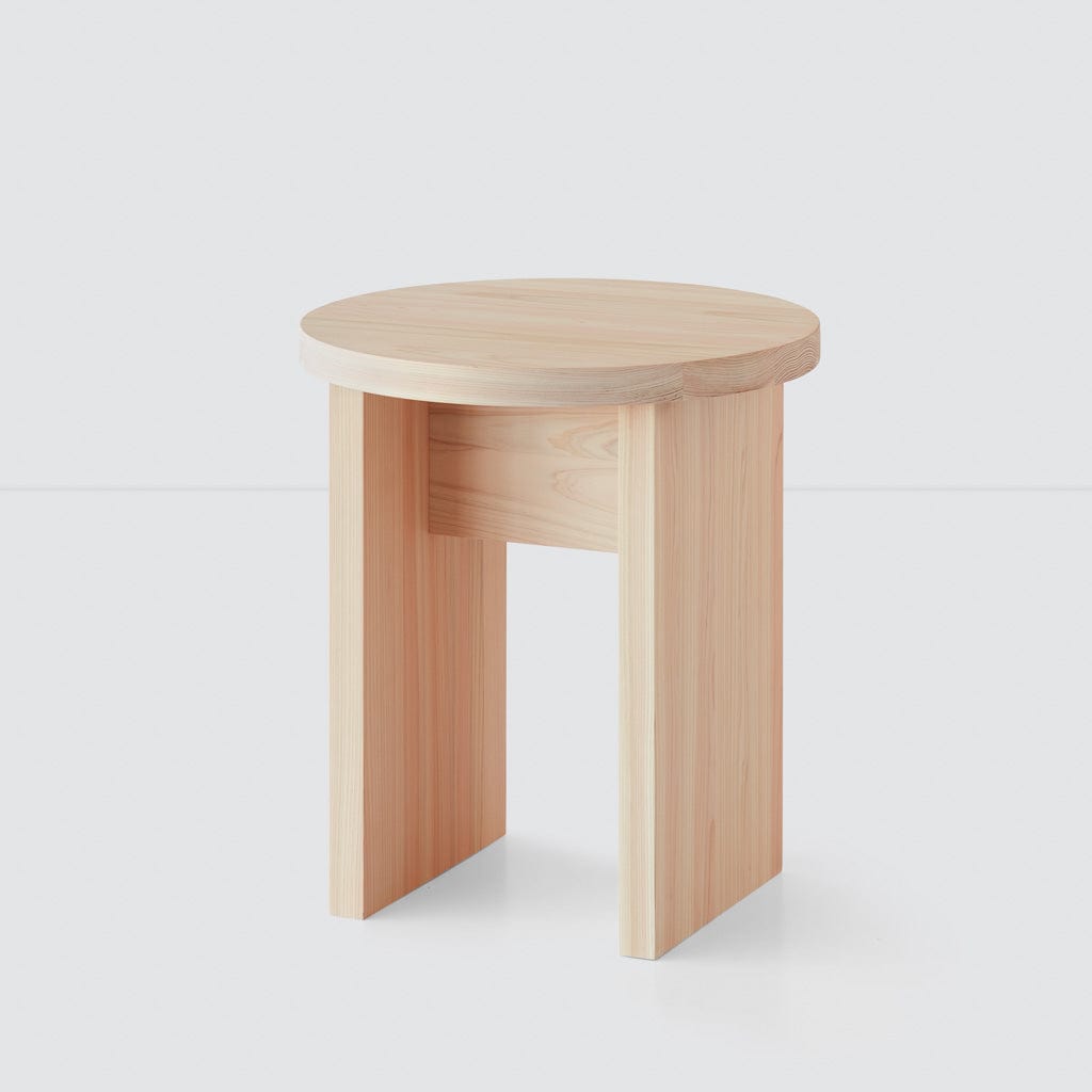 Hinoki Wood Side Table - Round