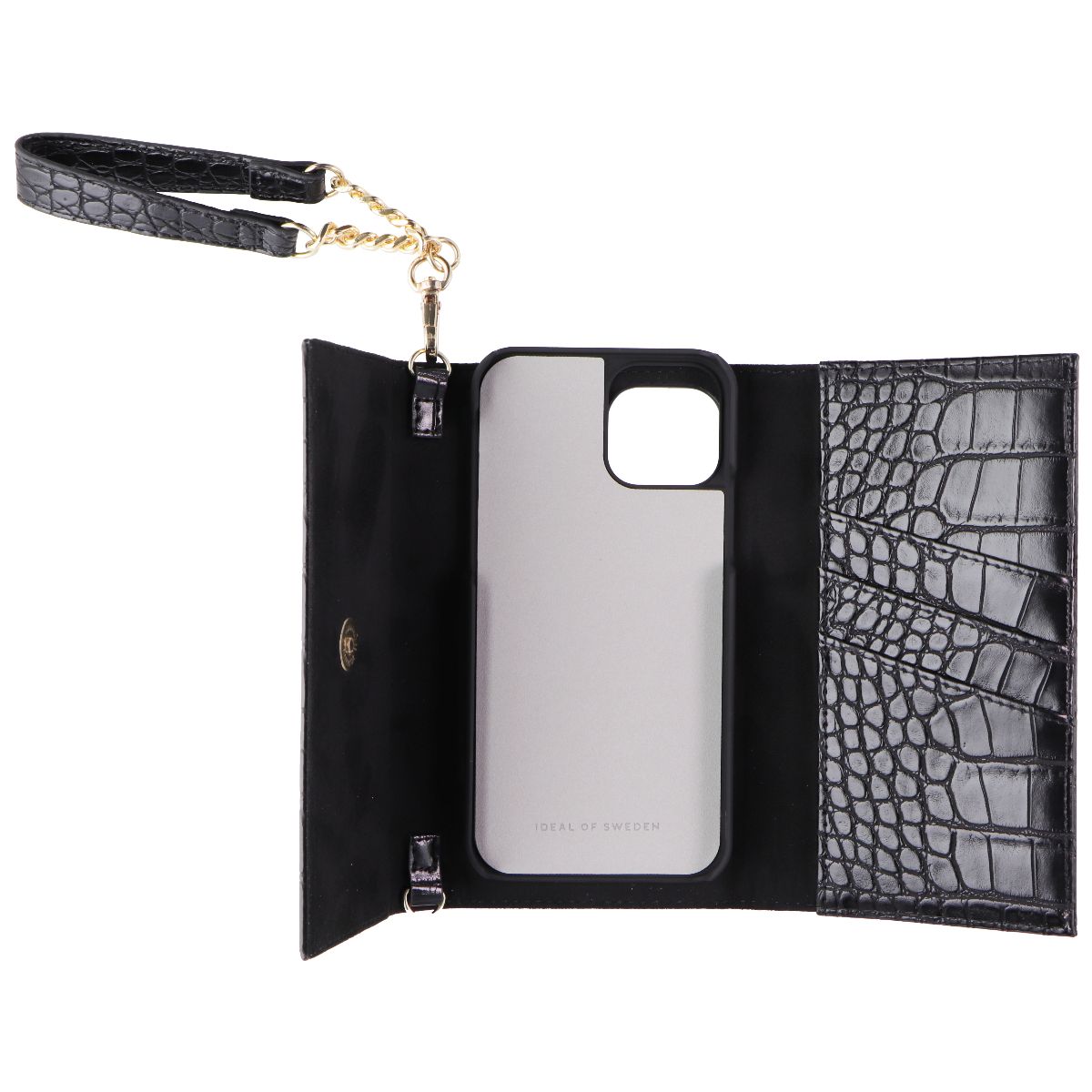 iDeal of Sweden Signature Clutch Case for iPhone 12 and 12 Pro - Jet Black Croco - New - Image 4