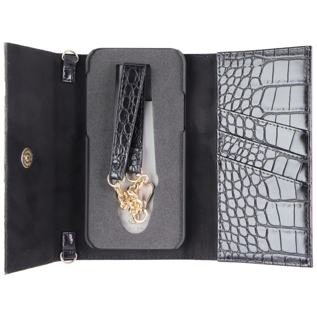 iDeal of Sweden Signature Clutch Case for iPhone 12 and 12 Pro - Jet Black Croco - New - Image 5