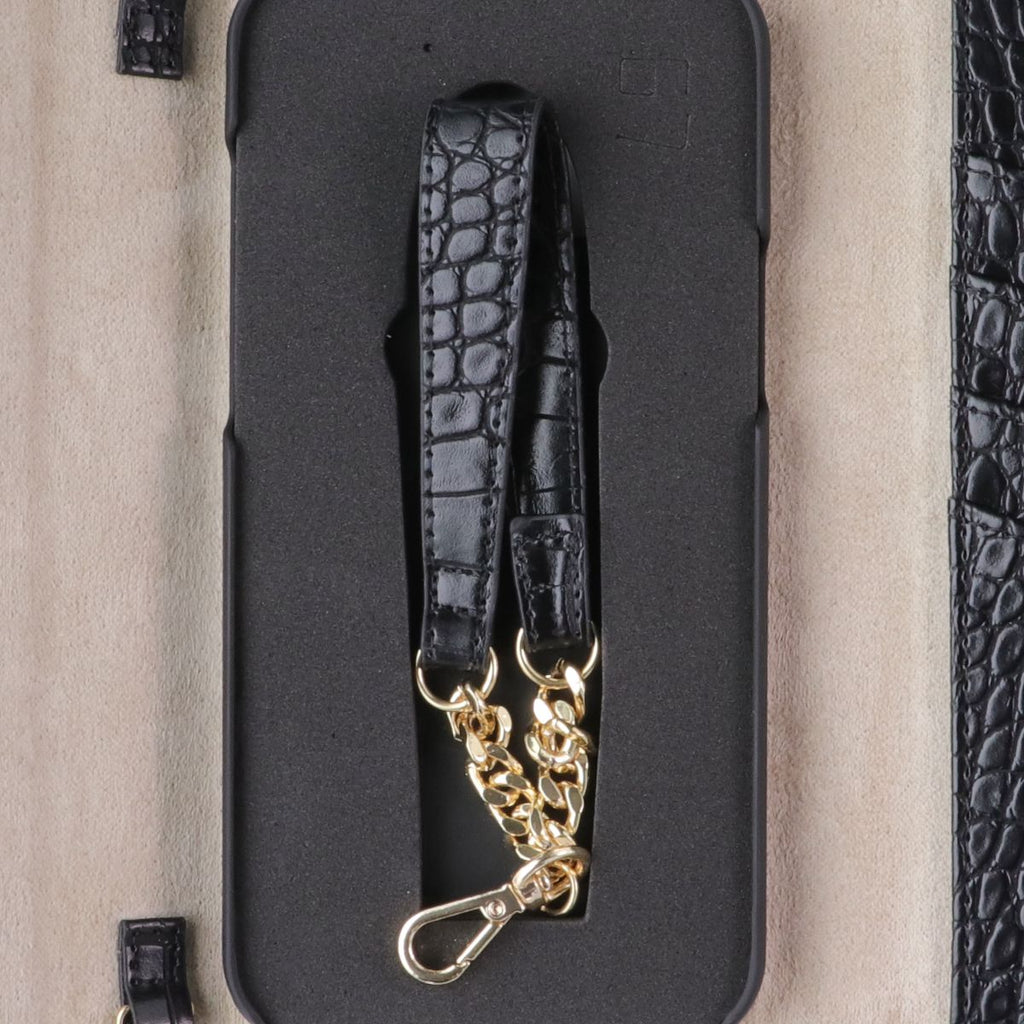 iDeal of Sweden Signature Clutch Case for iPhone 12 Pro Max - Jet Black Croco - New - Image 4