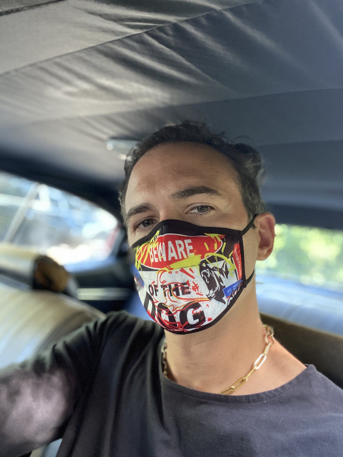 Adult Beware of the Dog Form-Fitting Face Mask - Image 3