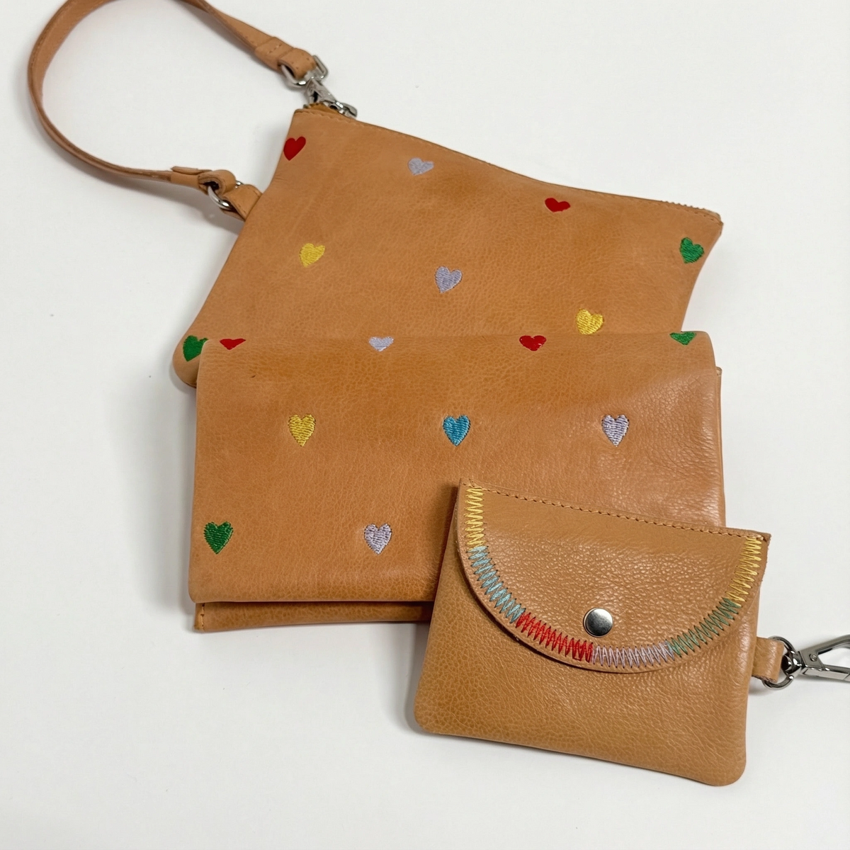 Stitch Detail Leather Mini Snap Pouch - Image 8