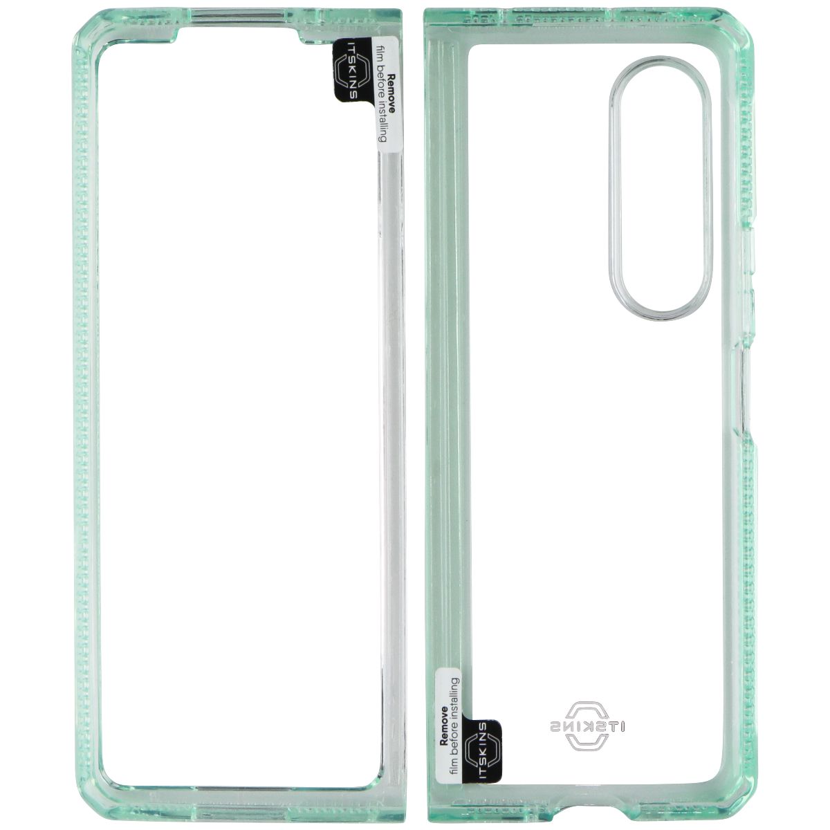 iTSKINS Hybrid R // Clear Case for Samsung Galaxy Z Fold3 5G - Green/Clear - New - Image 3