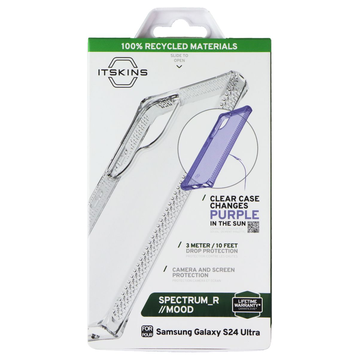 ITSKINS Spectrum_R Mood Case for Samsung Galaxy S24 Ultra - Clear / Purple - New