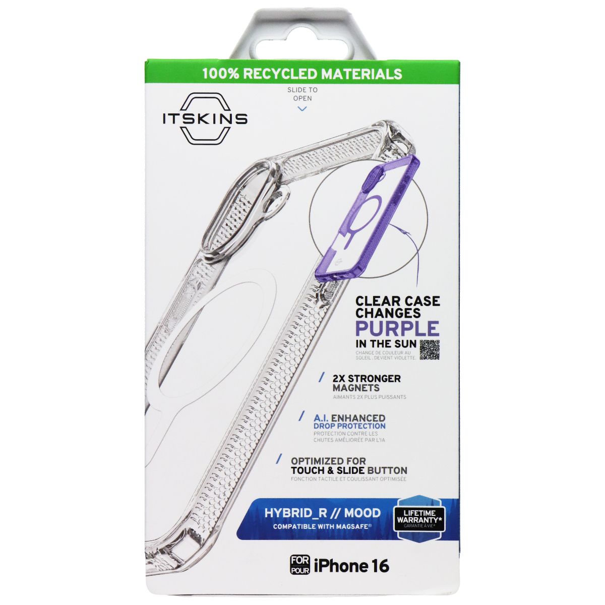 ITSKINS Hybrid_R // Mood Case for MagSafe for Apple iPhone 16 - Clear / Purple - New - Image 6