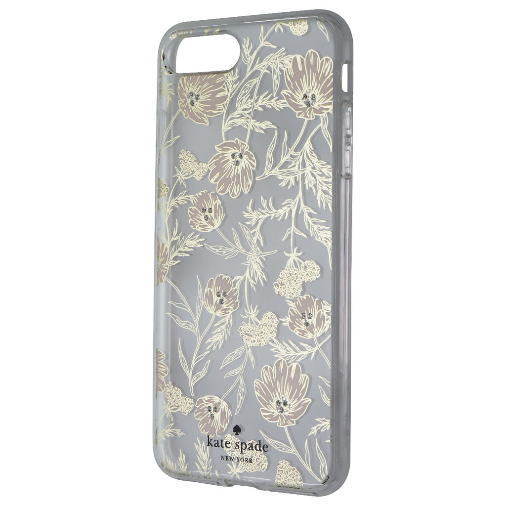 Kate Spade Hybrid Case for iPhone 8 Plus / 7 Plus - Clear / Pink Blossoms / Gems - New