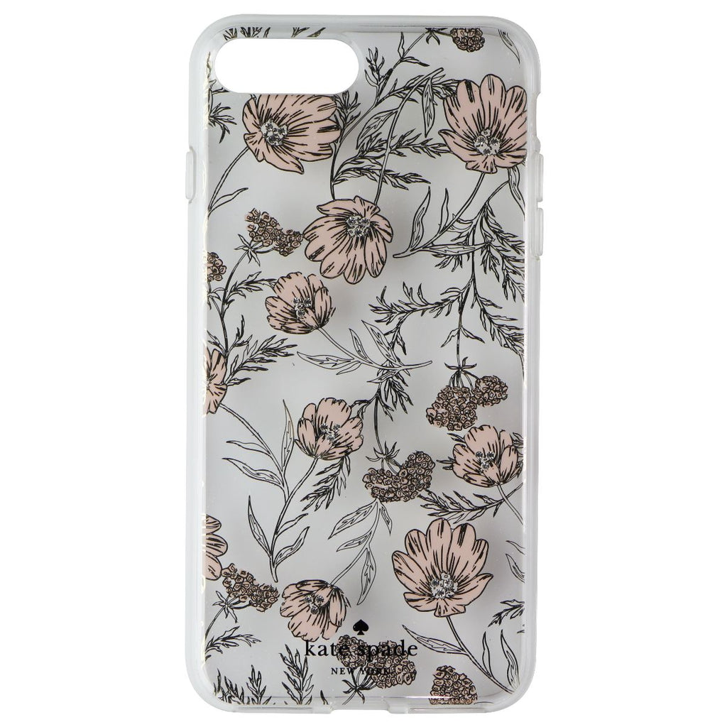 Kate Spade Hybrid Case for iPhone 8 Plus / 7 Plus - Clear / Pink Blossoms / Gems - New - Image 2