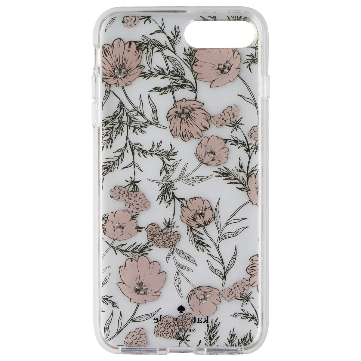 Kate Spade Hybrid Case for iPhone 8 Plus / 7 Plus - Clear / Pink Blossoms / Gems - New - Image 3