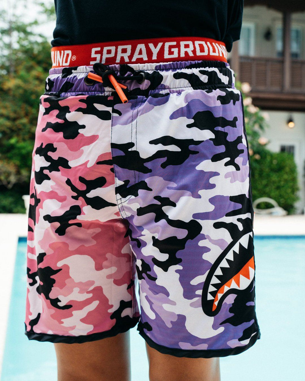 Kids Split Camo Swim Trunks - Image 4