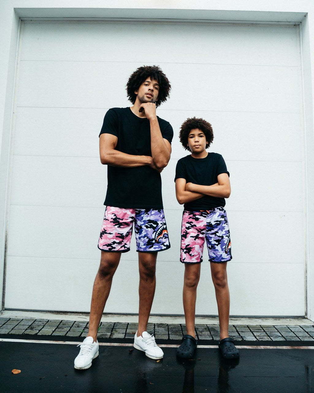 Kids Split Camo Swim Trunks - Image 9