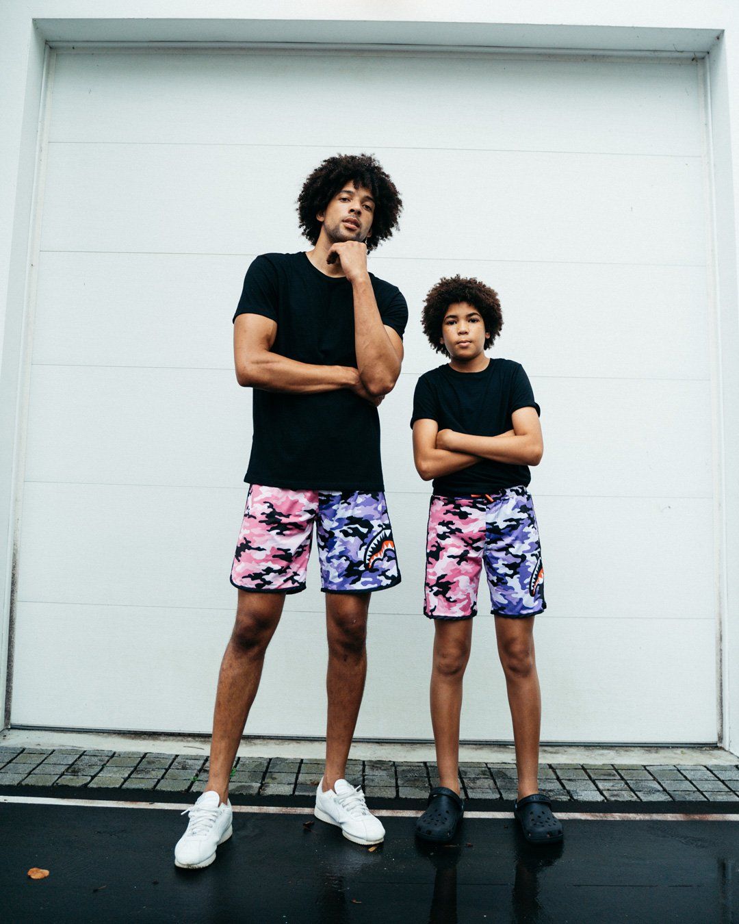 Kids Split Camo Swim Trunks - Image 9
