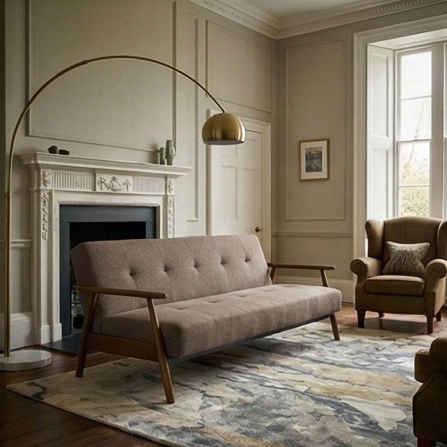 Oslo Mid-Century Modern Tufted Sofa Bed - Oatmeal - Image 4