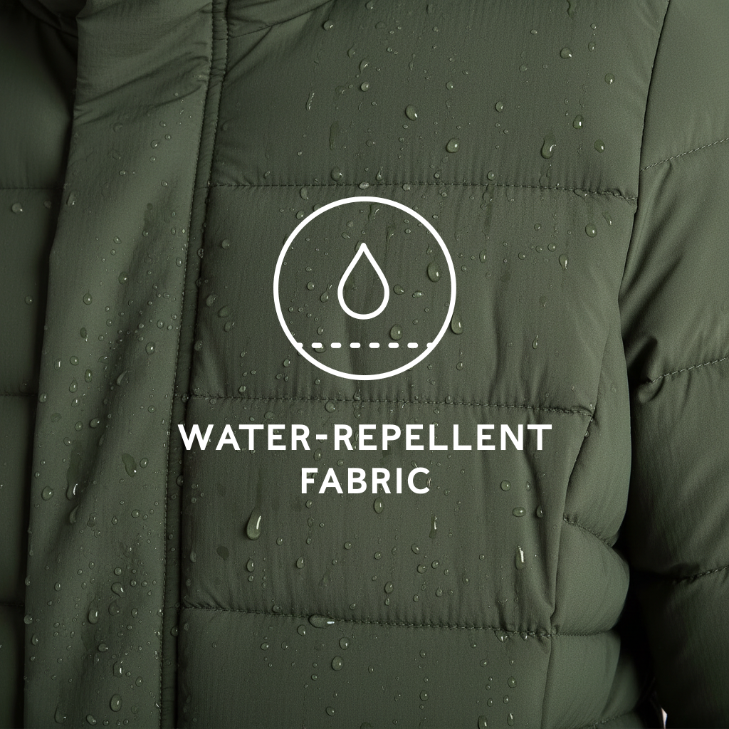 Kirkham Womens Long Shower Resistant Insulated Jacket - Dark Green - Image 7
