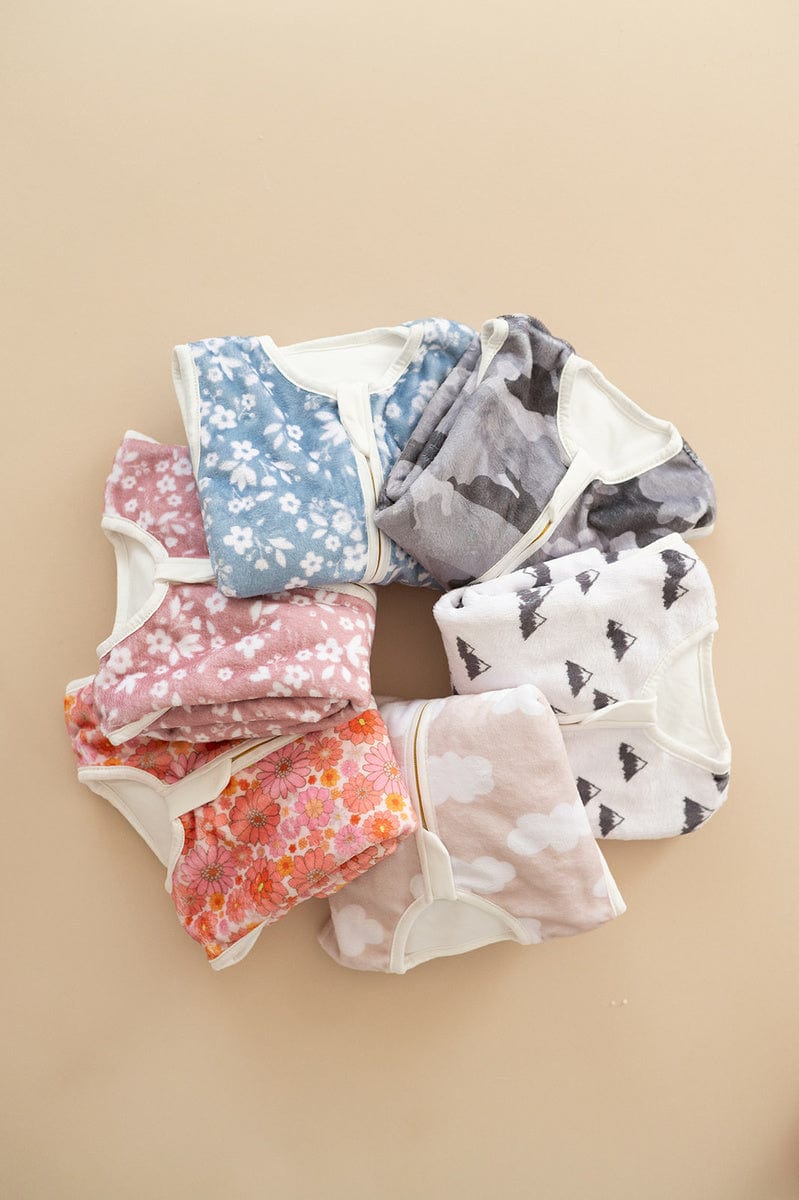 Dainty Floral Pink Wearable Minky Blanket - Image 3