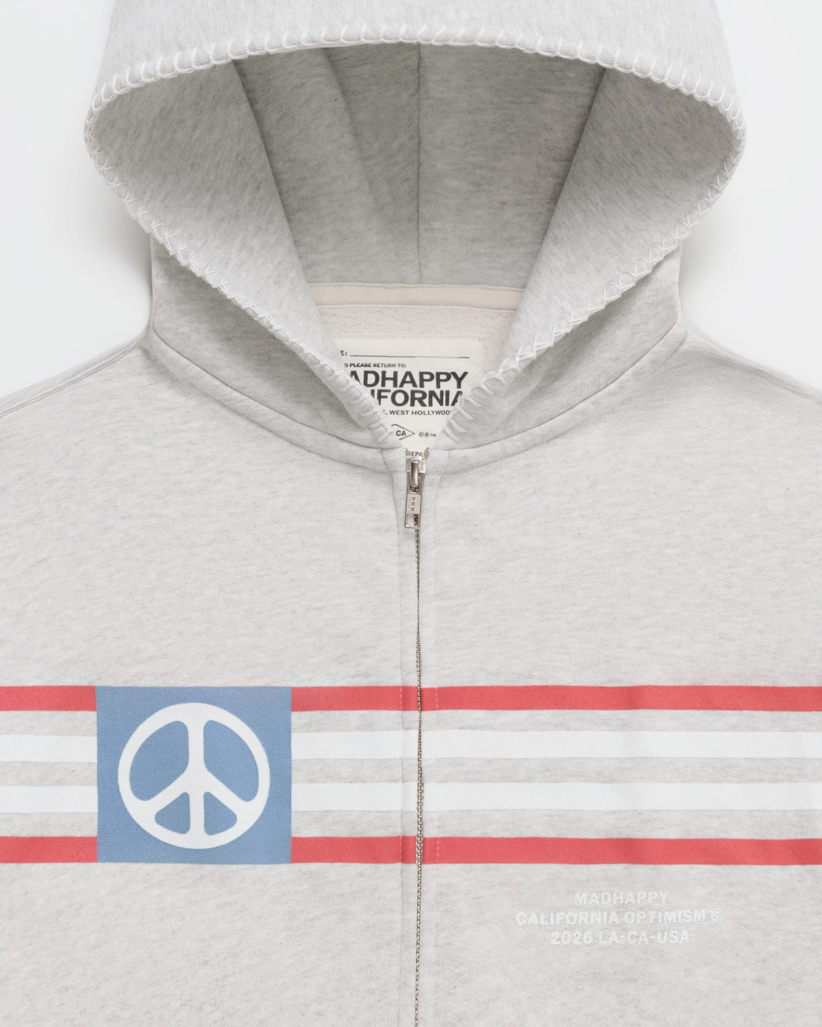 Madhappy California Peace Lightweight Fleece Zip Up - Image 2