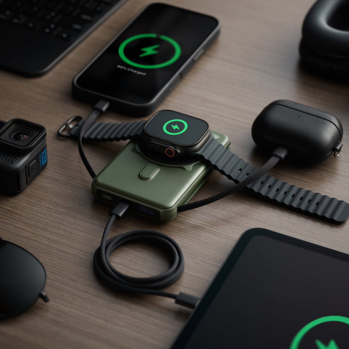 Magnetic Power Bank Bundle (3-Pack) - Matte Olive - Image 5