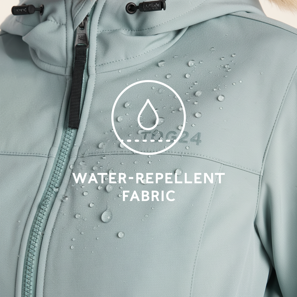 Marina Womens Long Water Resistant Softshell Jacket - Misty Grey - Image 7