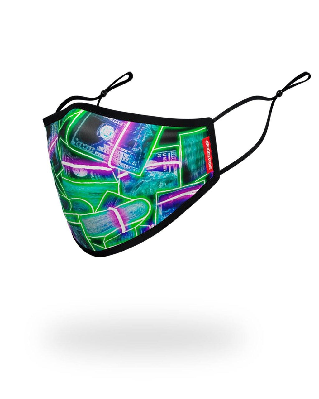 Adult Neon Money Form Fitting Face Mask - Image 2