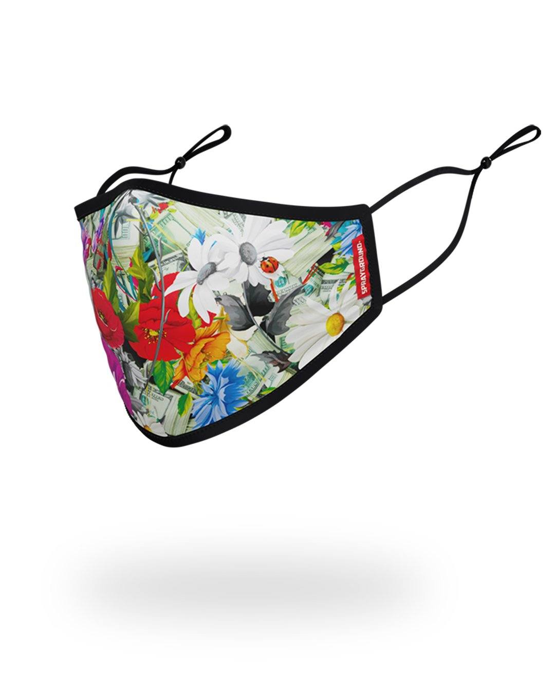 Adult Floral Money Form Fitting Face Mask - Image 2