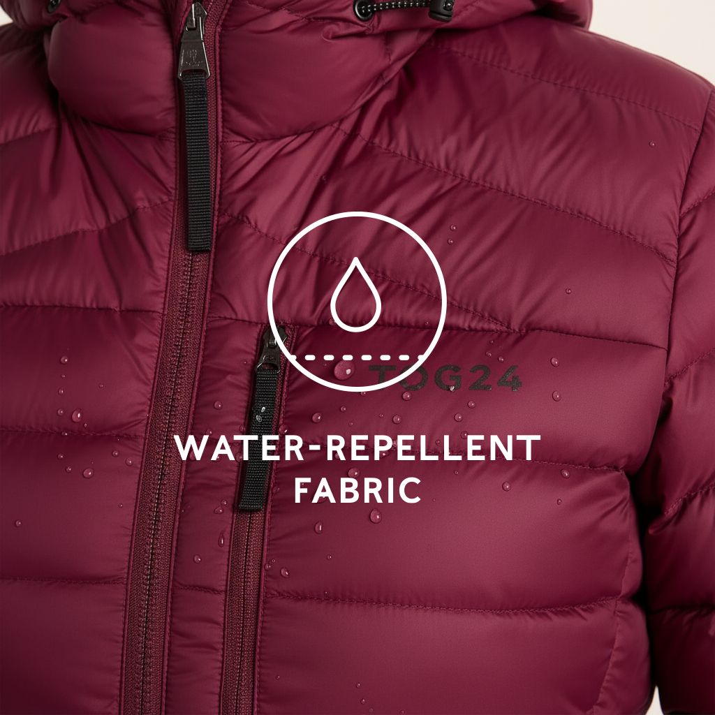 North Womens RDS Certified Down Hooded Jacket - Burgundy - Image 9