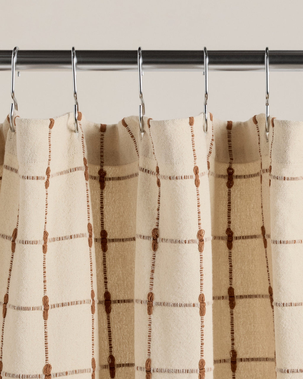 Organic Oasis Shower Curtain (Natural and Tobacco) - Image 3