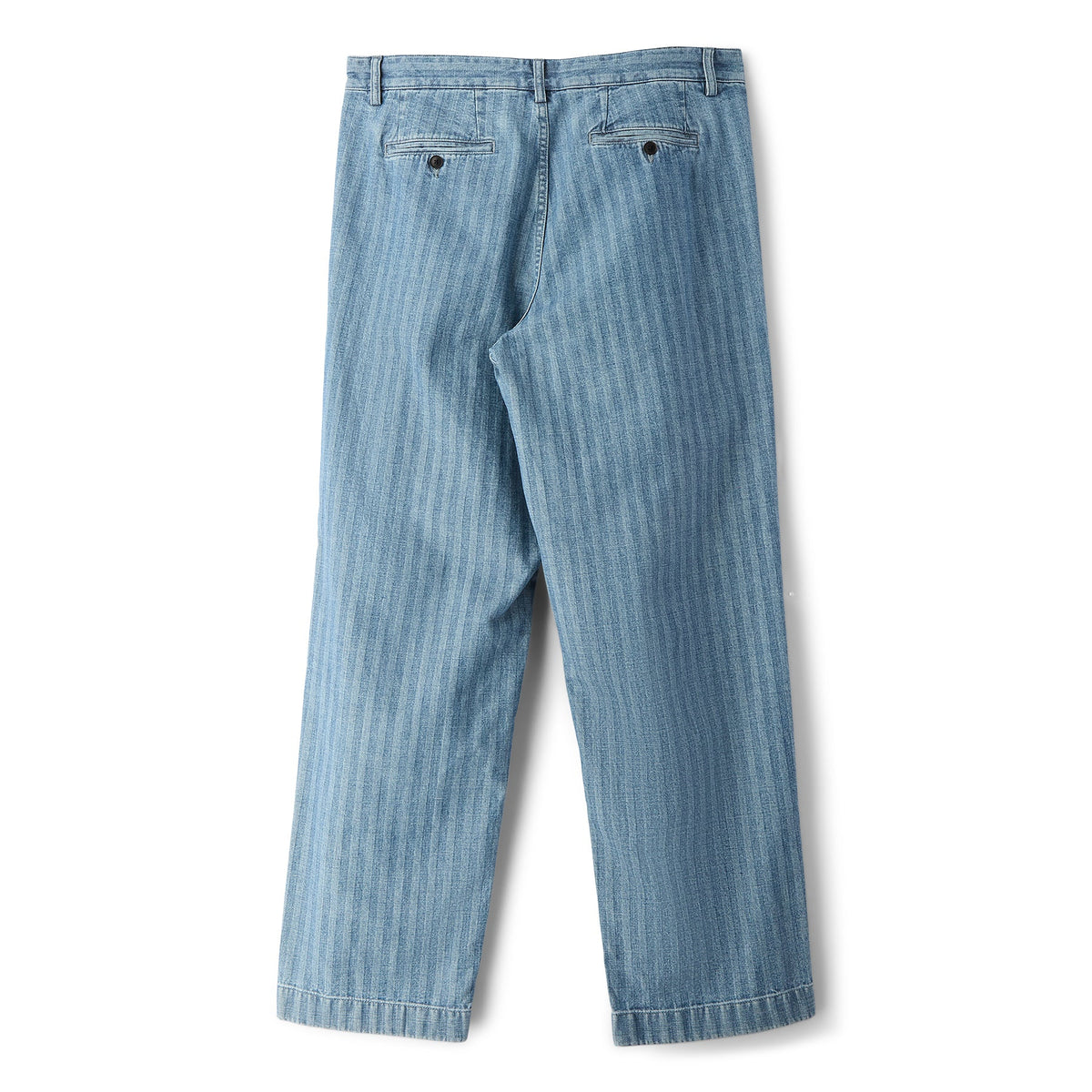 Noah Double-Pleat Herringbone Denim Pant (Blue herringbone) - Image 2