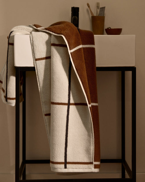 4+4 Organic Plush Bath Bundle - Bone Windowpane - Image 2