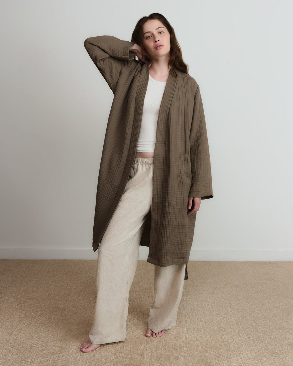 Cloud Cotton Robe (Warm Grey) - Image 5