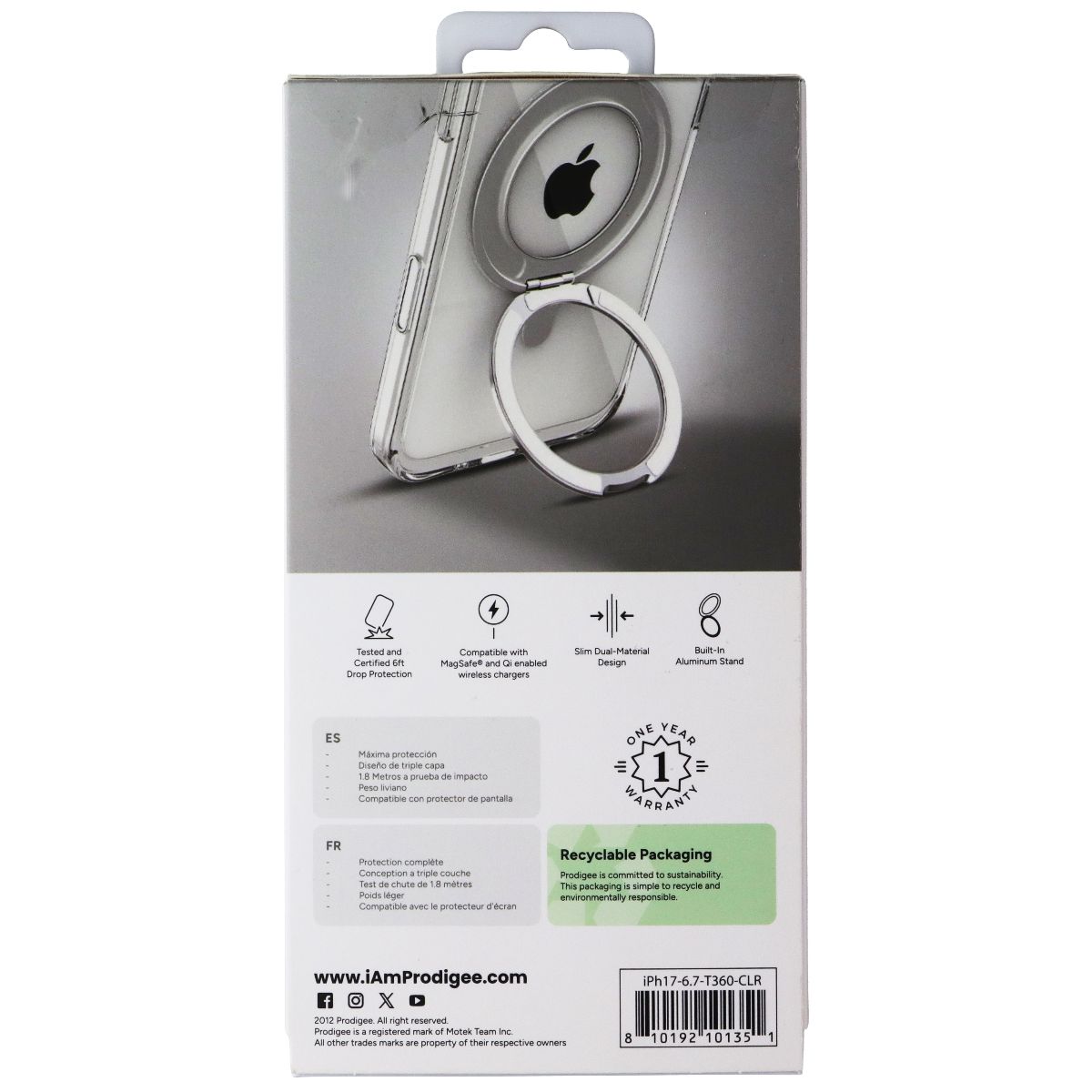 Prodigee Teek 360 Kickstand Case for MagSafe for Apple iPhone 17 Air - Clear - New - Image 2