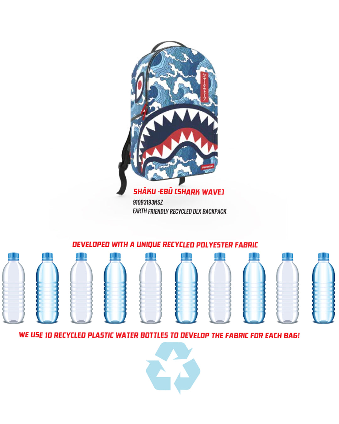 THE SHARK WAVE (made from 100% recycled plastic bottles from the ocean) - Image 11