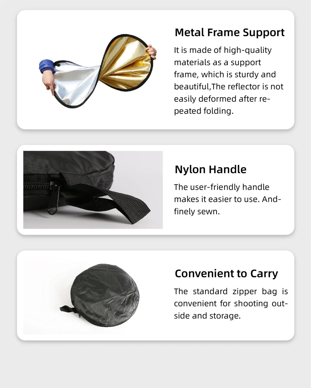 RF01 5-in-1 Collapsible Round Photography Reflector - Image 12