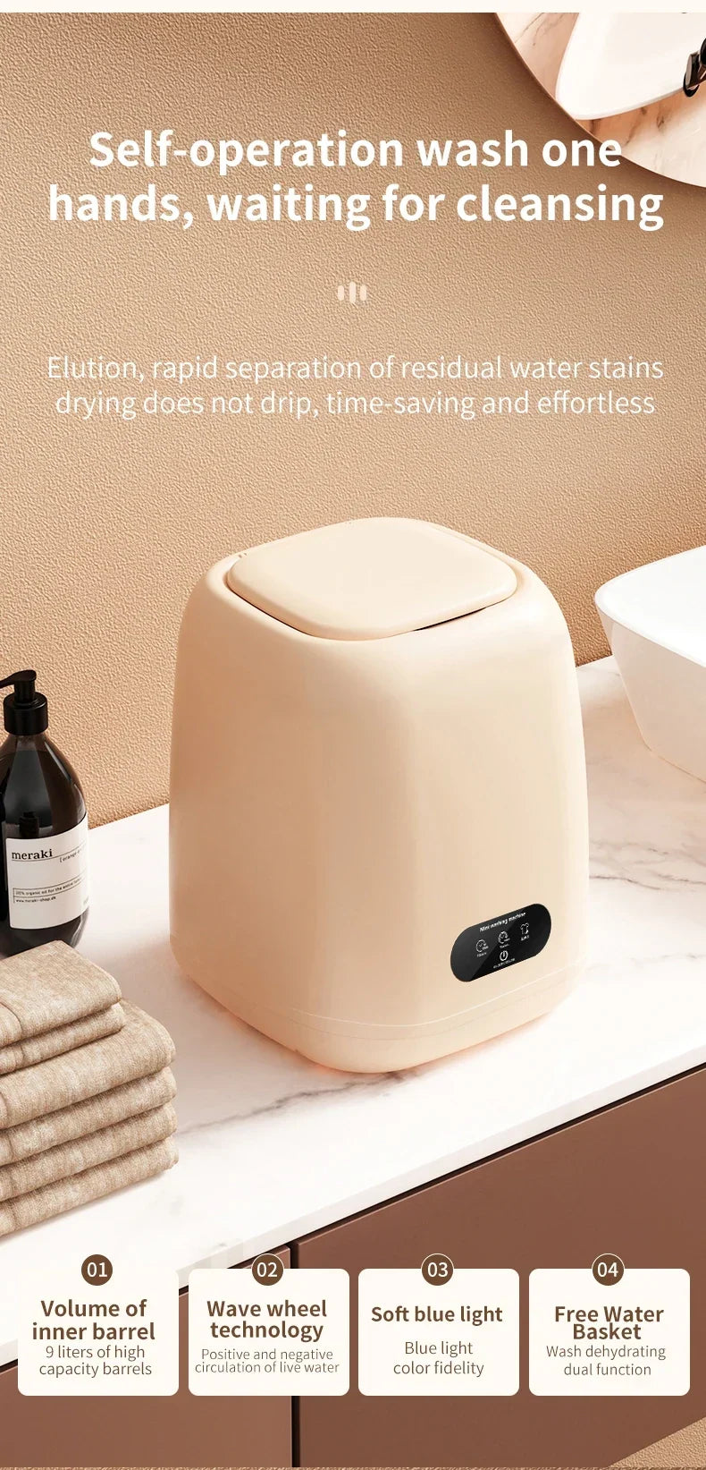 Small Washing Machine for Underwear Children's Clothes mini Washer fully automatic Portable Washing Machine - Image 10