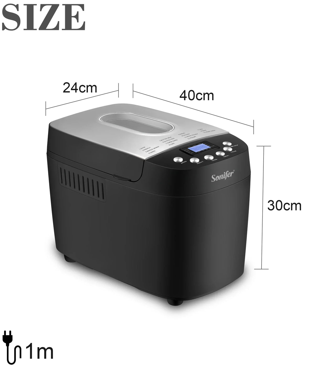 1.5kg Automatic Bread Machine 850w Programmable Bread Maker 15-hour Pre-set Timer Control Panel With Lcd Display - Image 16