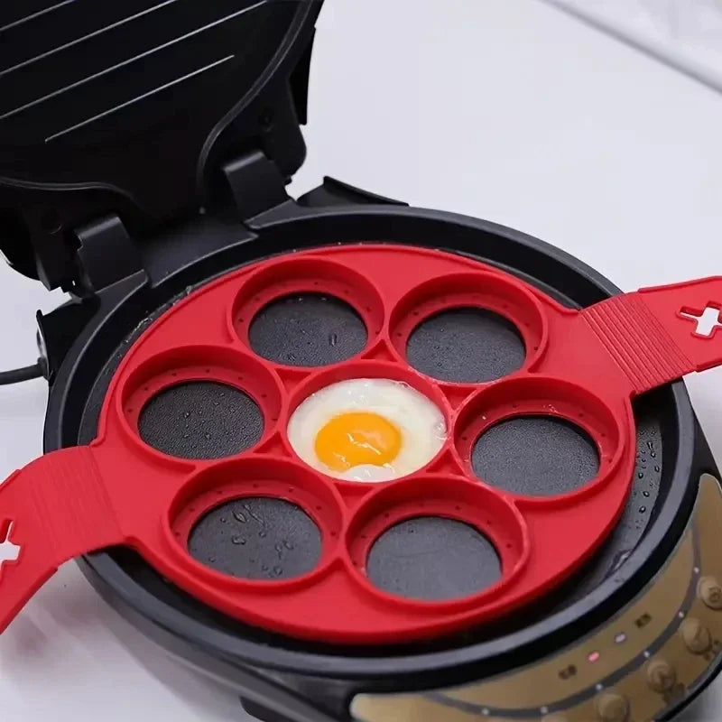 Silicone 7-hole Circular Frying Pan Breakfast Pancake Mold DIY Baking Tool - Image 8