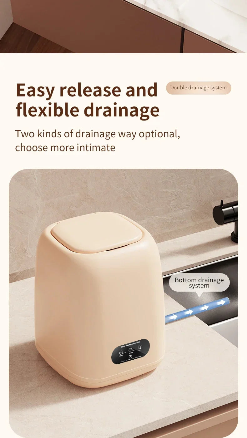 Small Washing Machine for Underwear Children's Clothes mini Washer fully automatic Portable Washing Machine - Image 12