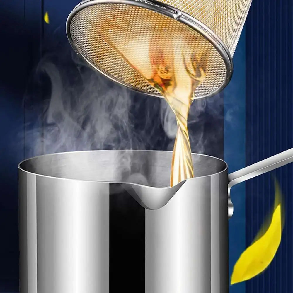 Deep Frying Pot Kitchen Fryer With Strainer Stainless Steel Tempura Fryer Pan Fry Pot Chicken Fried Chicken Cooking - Image 4