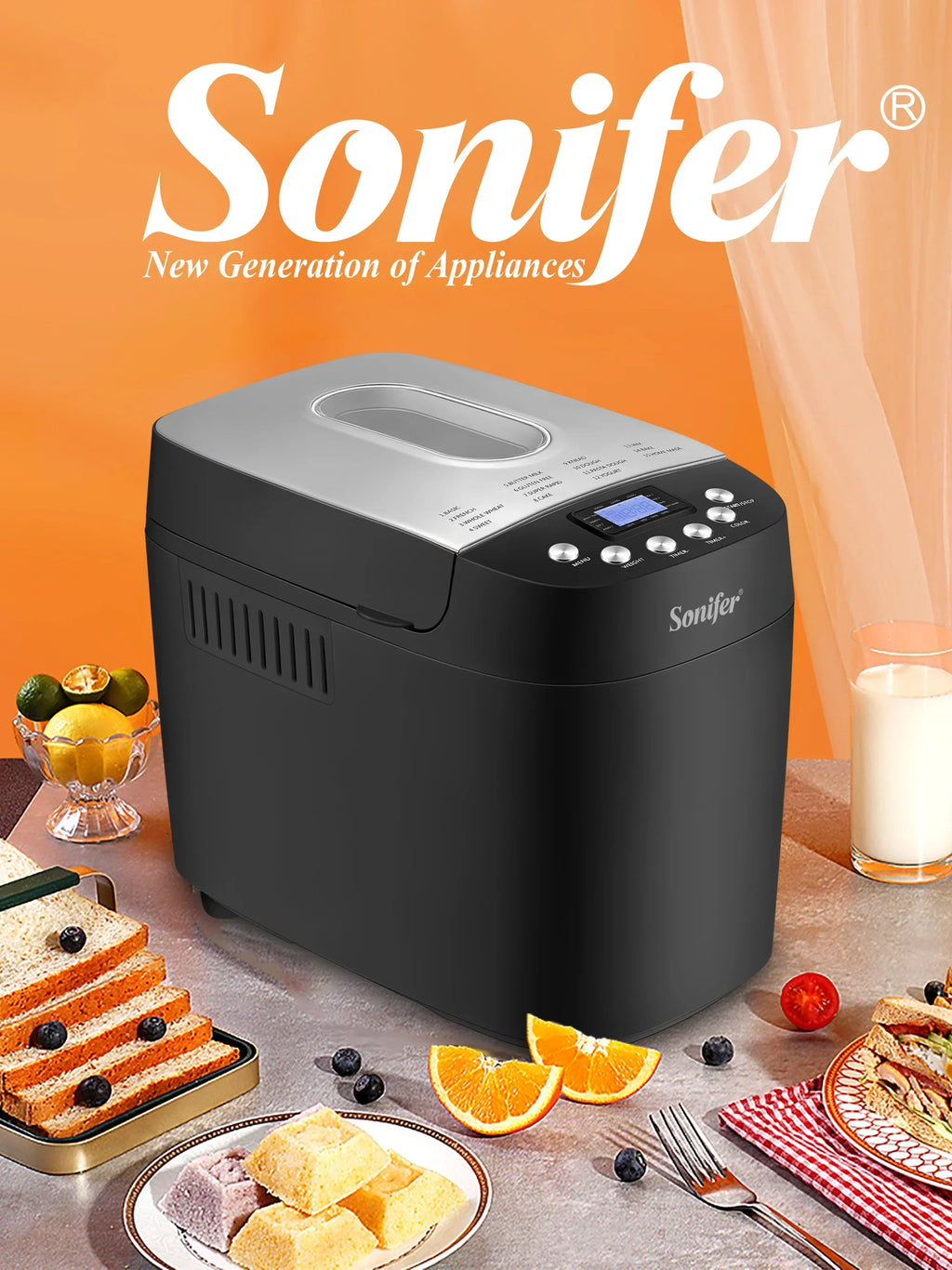 1.5kg Automatic Bread Machine 850w Programmable Bread Maker 15-hour Pre-set Timer Control Panel With Lcd Display - Image 7