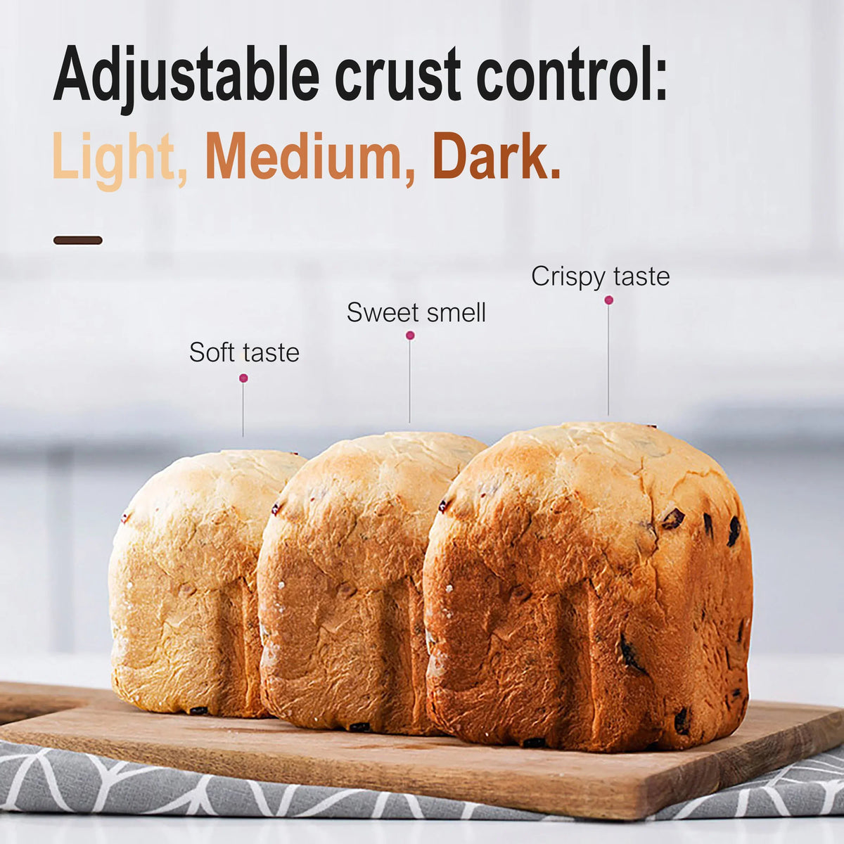 1.5kg Automatic Bread Machine 850w Programmable Bread Maker 15-hour Pre-set Timer Control Panel With Lcd Display - Image 5