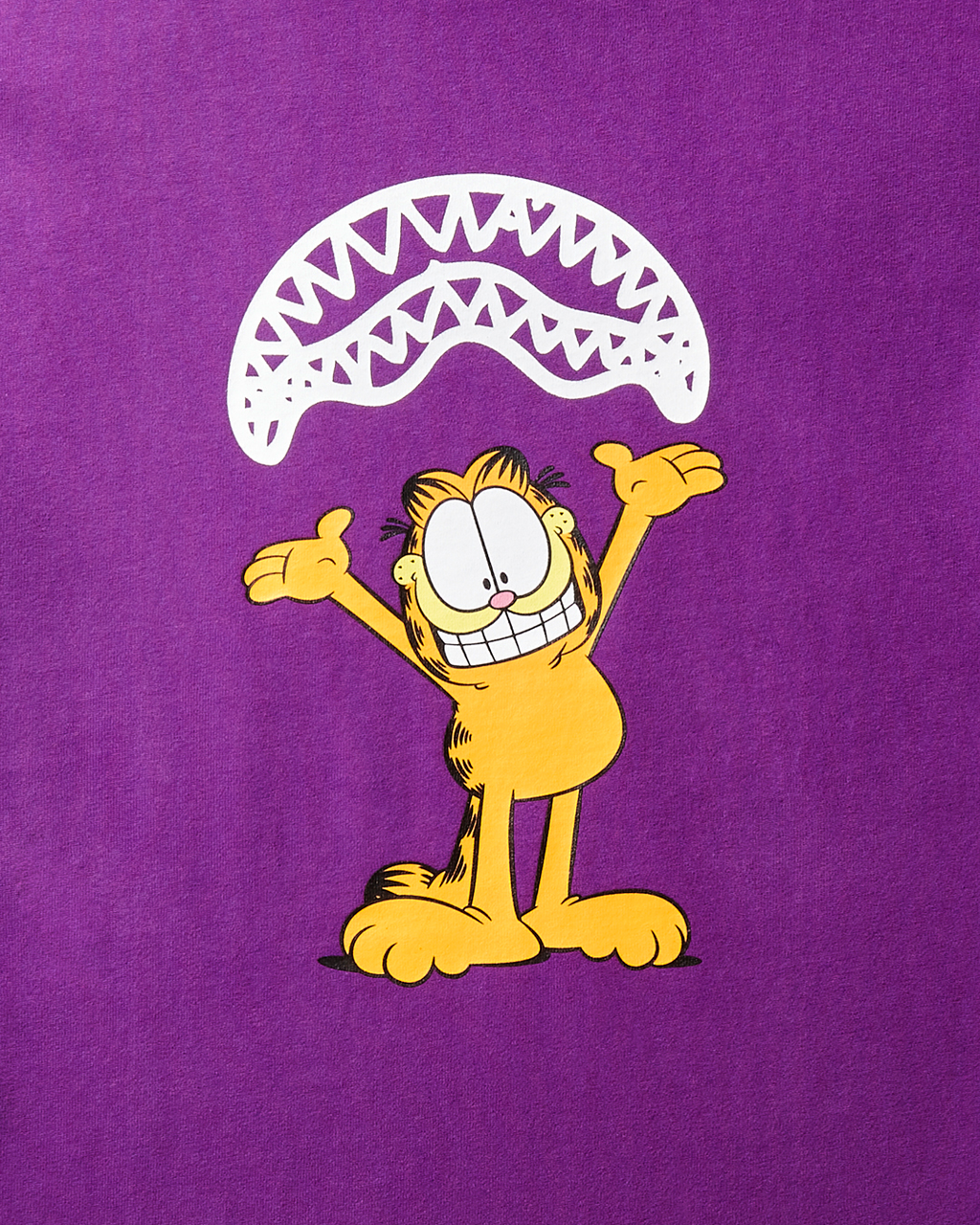 Garfield Sharkmouth Graphic T-Shirt (Purple) - Image 3