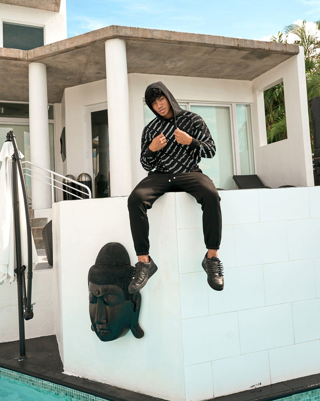 Sg Logo Repeat Hoodie Pullover Black - Image 7