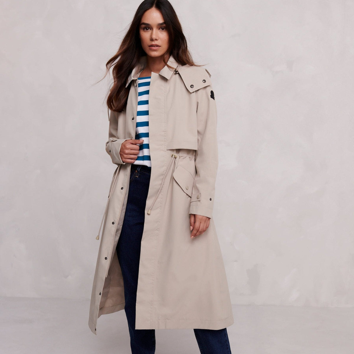 Alva Womens Waterproof Trench Coat - Taupe - Image 6
