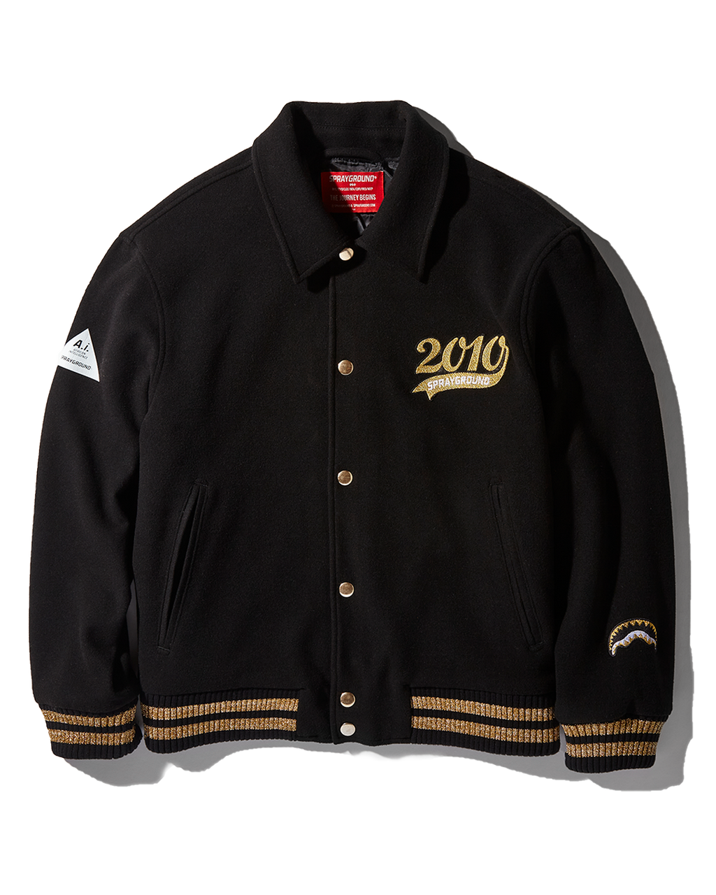 A.I.9 African Intelligence Guilded Leopard - Sandflower Collab Varsity Jacket - Image 3