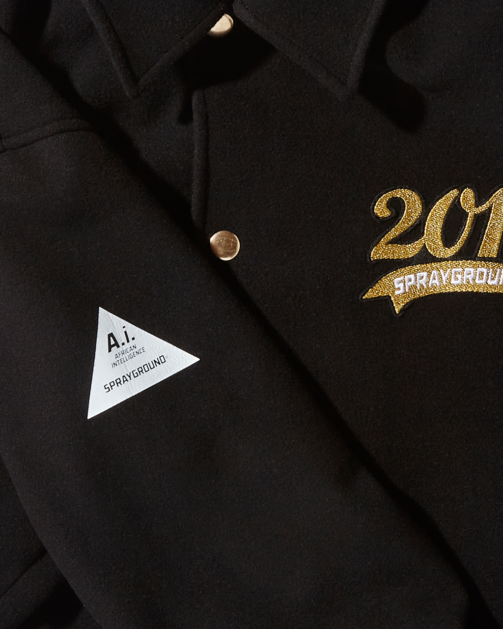 A.I.9 African Intelligence Guilded Leopard - Sandflower Collab Varsity Jacket - Image 10