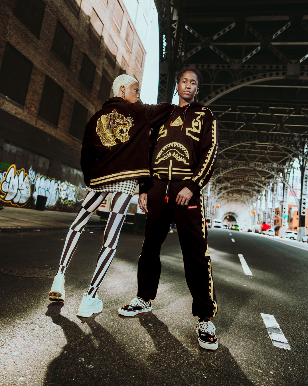 A.I.9 African Intelligence Guilded Leopard - Sandflower Collab Varsity Jacket - Image 2