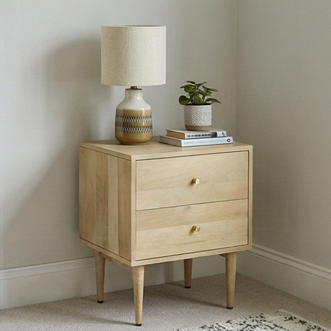 Minimalist Mango Wood Oslo Bedside Table - Image 6