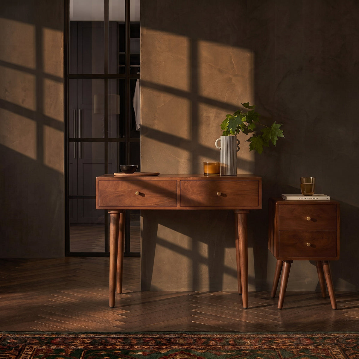 Scandinavian Walnut Oslo Console, Dressing Table, and Desk - Image 2