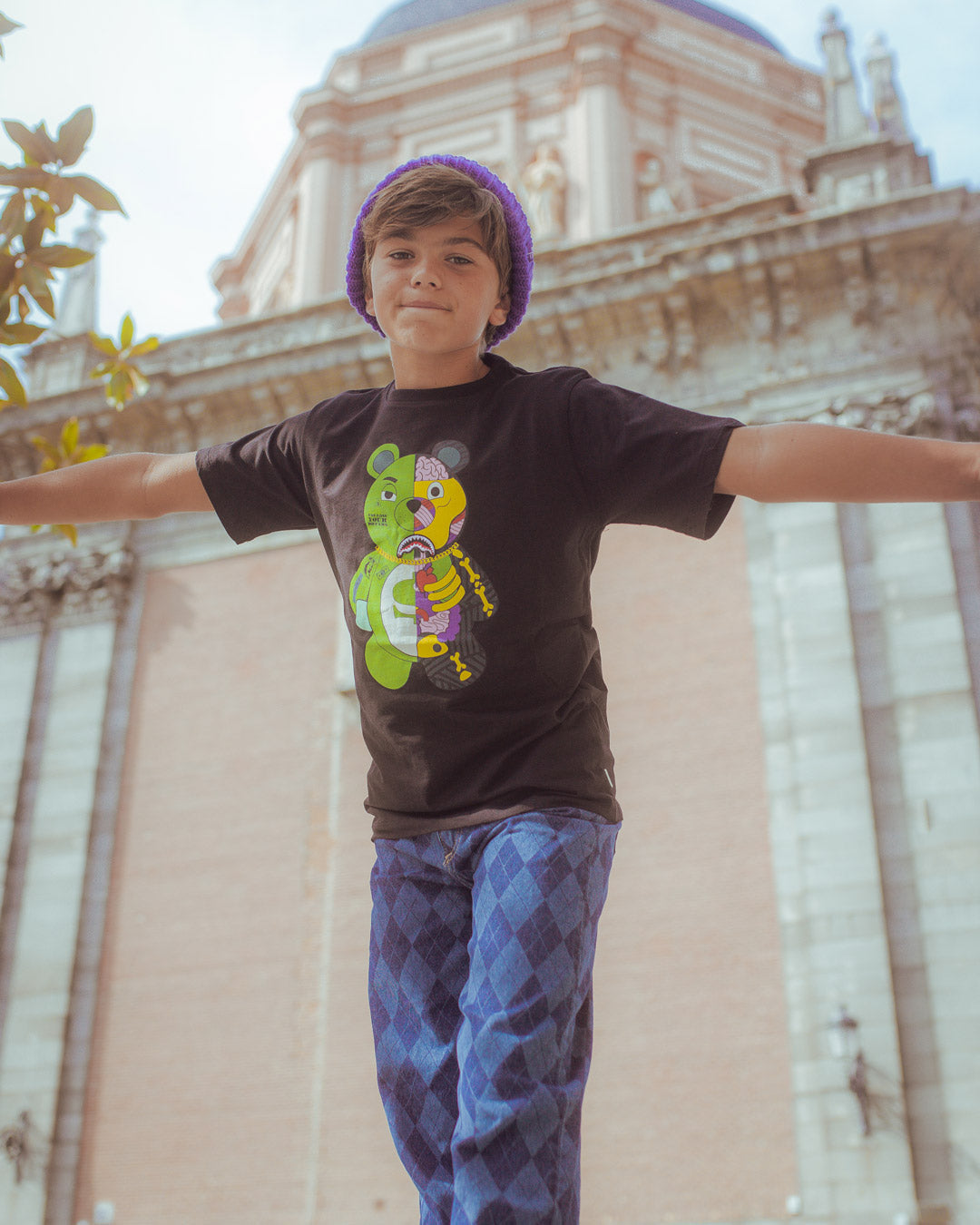 Youth Anatomy Bear T-Shirt Black - Image 2